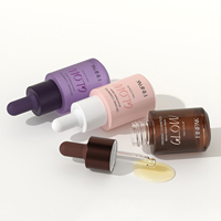 Flacon compte-gouttes en verre à corps court de 15 ml, avec bouchon compte-gouttes en caoutchouc personnalisé, pour le stockage d'essences de soin de la peau - Vente en gros