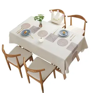 Capa de mesa retangular personalizada, capa de linho de mesa boêmia para casamento, hotel, festa, restaurante