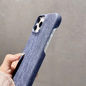 Advanced Retro Style Denim Pattern Suitable for iPhone 17 Promax Phone case Cover 16 15 Pro Electroplating Large Hole Fashion - Product Image 2