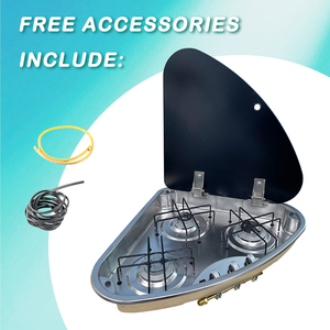 Estufa de Gas para RV JDA de 3 Quemadores, Acero Inoxidable, para Autocaravana, Caravana, Barco, con Cubierta de Vidrio Templado - Product Image 6