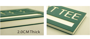 Segno di etichetta del campo da <span class=keywords><strong>Golf</strong></span> marcatore di plastica incidibile a due colori di lunga durata si prega di riparare il segno con Spike - Product Image 4