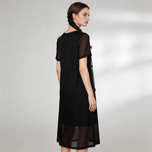 Vestido Midi Casual Holgado para Mujer, Vestido Corto de Gasa Transparente con Detalle de Cordón, Elegante para Uso Diario - Product Image 4