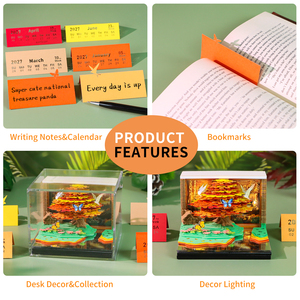 Ornement de bureau en papier Arbre d'<span class=keywords><strong>automne</strong></span> doré, Bloc-notes 3D, Calendrier, Bloc-mémo, Cadeau inspiré de la nature, Bloc-notes décoratif - Product Image 6