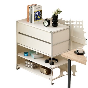 Bauhaus Style <b>Storage</b> <b>Cabinet</b> 3 Tier Mobile Living Room Magazine Shelf With Wheels For Home Organization - Product Image 5