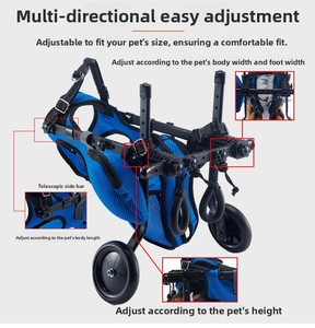 Chariot pour pattes arrière de <span class=keywords><strong>chien</strong></span> réglable sur mesure, fauteuil roulant pour <span class=keywords><strong>chien</strong></span> en aluminium antirouille pour chiens moyens paralysés ou blessés - Product Image 6