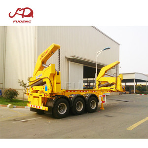 Semirremolque grúa elevadora de contenedores de acero de 20 y 40 pies <span class=keywords><strong>con</strong></span> suspensión mecánica/neumática de 3 ejes Shandong Fudeng 45-100 para camiones - Product Image 3
