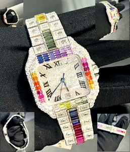 Luxury Square Stainless Steel Glass Dial Moissanite <b>Watch</b> Custom <b>Iced</b> <b>Out</b> Hip Hop Style Mechanical <b>Watch</b> for Gift - Product Image 1