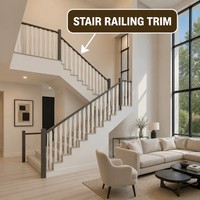 Balustre Ondulé Blanc et Poteau de Balustrade Gris pour Rampe d'Escalier Moderne, Taille Personnalisée, OEM