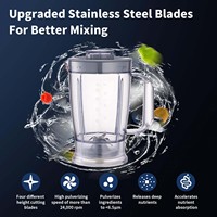 Pot de rechange pour blender de qualité supérieure, 1,5 L, qualité alimentaire, pièces détachées pour la cuisine