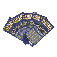 Cartes à gratter de loterie Golden Winners Jackpot, format personnalisé, échantillon de logo, carton, estampage à chaud, billets de loterie personnalisés