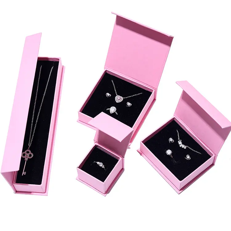 Luxury Book Shaped Magnetic Gift Box Bracelets Necklaces Earrings Rings Packaging Gift Box for Jewelry