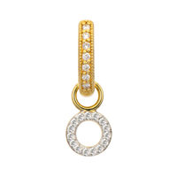 Bijoux fins en argent sterling 925 vintage plaqué or 18 carats avec zircone cubique en forme de O, boucles d'oreilles pendantes