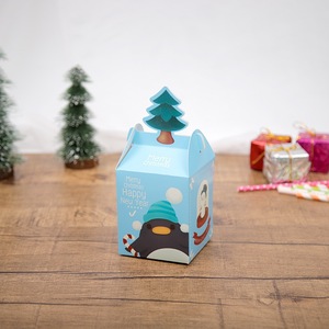 Boîtes à bonbons de Noël à carreaux Papier cartonné blanc Buffalo Check Design Emballage de desserts de <span class=keywords><strong>vacances</strong></span> Style rustique - Product Image 4
