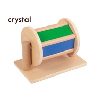 Jouets Montessori en cristal pour la petite enfance, aides pédagogiques, tambour en bois éducatif pour nourrissons avec miroir