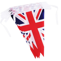 Guirlande de drapeaux personnalisée pas chère pour décoration de fête, forme triangulaire ou rectangulaire, drapeau patriotique britannique