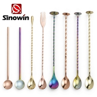 Outils de bar en acier inoxydable personnalisés, doseur et cuillère à mélanger, shaker à cocktails, ensemble d'outils de bar pour bar à domicile
