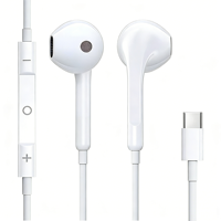 JEB039 Écouteurs filaires intra-auriculaires blancs de 1,2 m avec interface de type C compatibles