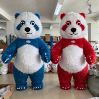 Costume de Mascotte Panda Gonflable Coloré, 2m/2.6m/3m, en Peluche et Fourrure, pour Événements, Fêtes et Spectacles