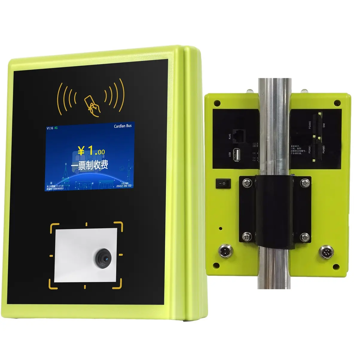 Bus Validator Housing Nirkabel RFID Smart Card Reader Keuangan Peralatan 13.56 MHz TCP IP RFID Card Reader dengan Tampilan