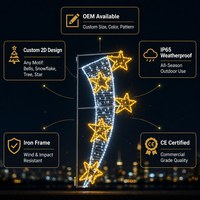 2D Weihnachts-Sternschnuppen-Straßenlaternenmotiv LED-Licht IP65 Wasserdicht Eisenrahmen Kommerzielle Landschafts-Außendekoration OEM
