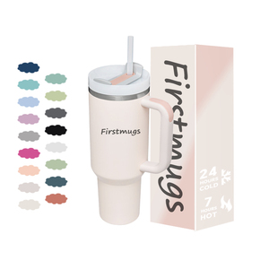 Gobelet isotherme en acier inoxydable de 40 oz avec poignée, couvercle et paille – Anti-fuite et sans BPA pour eau, thé glacé ou café - Product Image 1