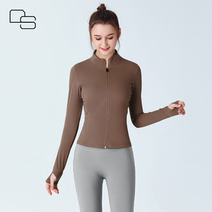 DS Tùy chỉnh màu đen màu xanh lá cây dài tay áo nhanh chóng khô người phụ nữ yoga Tops hoạt động mặc bán buôn Trung Quốc - Product Image 6