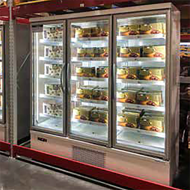 3750 12 Feet Display Double-Temperature Fan Cooling 3 Door Upright Chiller Refrigerator for Dairy Drinks Milk Vegetables