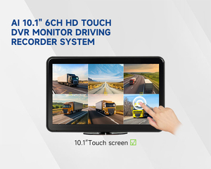 Cámara de salpicadero de 6 canales / Grabadora de video móvil / Kit de cámara de seguridad para camiones y autobuses con monitor táctil IPS de 10 pulgadas y ángulo de 360 grados, 1 año de garantía - Product Image 2