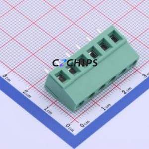 JL128-50006G01 Screw Terminal Block Through hole Component (THT),P=5mm Connector 1x6P 5mm Green Through Hole - Product Image 1