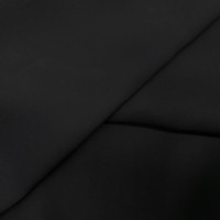 Tissu Nida Jet formel 100% polyester laine pêche, tissu Abaya de Dubaï, tissu coréen noir tissé léger uni pour robe teint