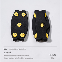 Bottes de montagne et d'alpinisme pour l'extérieur, avec crampons à 5 pointes jaunes pour la glace ; Couvre-chaussures antidérapants pour routes hivernales et chutes.
