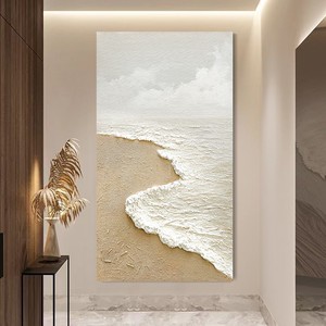 Pintura al óleo pintada a mano, escena de playa con olas del mar, 120x60cm, arte de pared minimalista moderno para sala de estar, decoración de fondo para sofá - Product Image 2