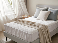 Protège-matelas imperméable à ultrasons, drap-housse en polyester respirant pour lit King, Queen, Full, Twin