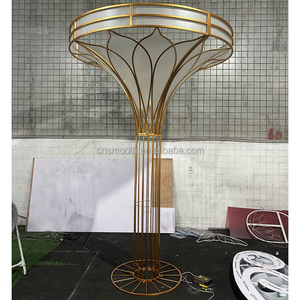 Mịn Lớn Vòng Trắng Wedding Mandap Sân Khấu Trụ Cột Hoa Đứng <span class=keywords><strong>Backdrop</strong></span> Vàng Kim Loại Vòm Đám Cưới <span class=keywords><strong>Backdrop</strong></span> - Product Image 4