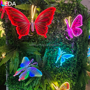 LEDA 80cm montado en la pared impermeable 60W mariposa roja dinámica luz decorativa para decoración de fiesta - Product Image 1