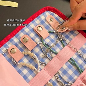 Foldable Jewelry Bag Earring Ring Necklace Storage Travel Case Lightweight Organizing <b>Roll</b> <b>Box</b> With Compartment Design - Product Image 4