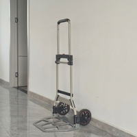 Carretilla de Mano Plegable de 2 Ruedas, Carrito Utilitario Plegable de Alta Resistencia