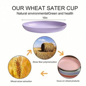 Nouvel ensemble d'assiettes en paille de blé biodégradable, épaissies, de haute qualité et écologiques, collection 2026, vente chaude - Product Image 2