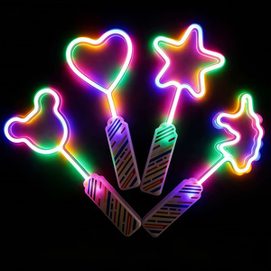 Varita de Unicornio LED de 10" y 17" para Niños, Luces de Neón Intermitentes Coloridas para Cumpleaños, <span class=keywords><strong>Navidad</strong></span>, Halloween y Fiestas - Product Image 1