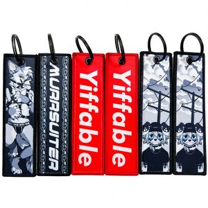 Porte-clés personnalisé en tissu tissé par sublimation avec logo JDM Anime mignon et cool, impression sérigraphique, style Jet Tag - Product Image 4
