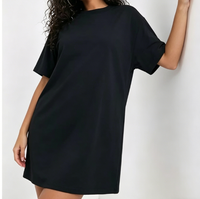Robe longue décontractée d'été pour femme, style streetwear, en Spandex/Coton, à manches courtes, coupe régulière, respirante, oversize, avec logo personnalisé