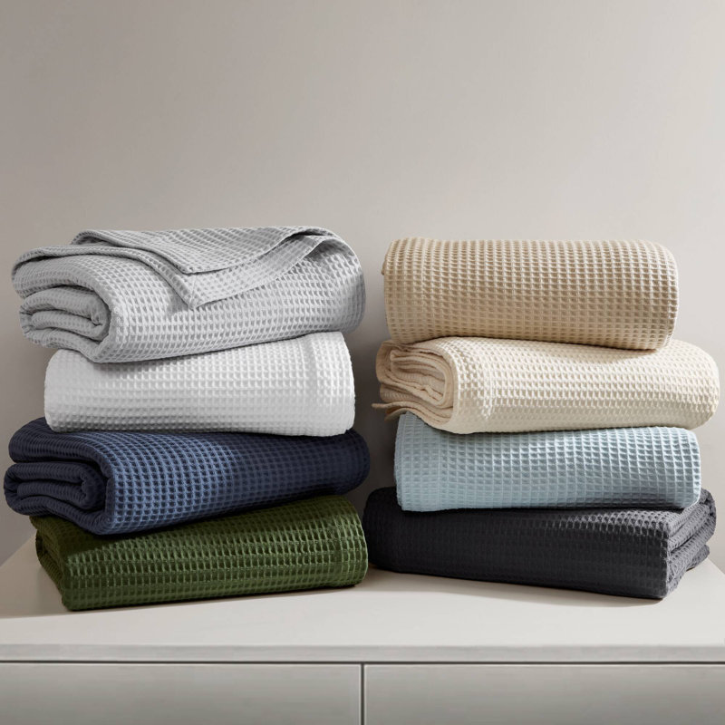 Cotton Waffle Weave Blanket Throw Spring