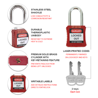 Cadenas à clé Elecpopular, lot de six, multicolores, haute sécurité, étanche, antivol, durable, avec anse en acier de 38 mm, écologique