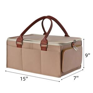Sac de rangement portable pour couches avec couvercle roulant et séparateurs amovibles, organiseur pour chambre d'enfant, table à langer, voiture - Product Image 3