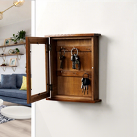 D5997 Organisateur créatif anti-poussière pour la maison, pour l'entrée, le salon et le couloir, boîte de rangement pour clés murale en bois