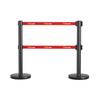 Barrière de contrôle de foule à double couche de haute qualité avec poteau de ceinture rétractable pour les magasins, les aéroports, les expositions, les files d'attente