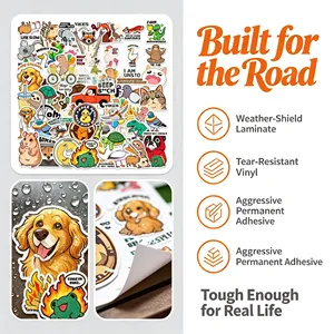 Cartoon Vinyl Stickers Irregular Shape Strong <b>Stickiness</b> for Phone Case Suitcase Laptop Decor Gift Craft Use - Product Image 2