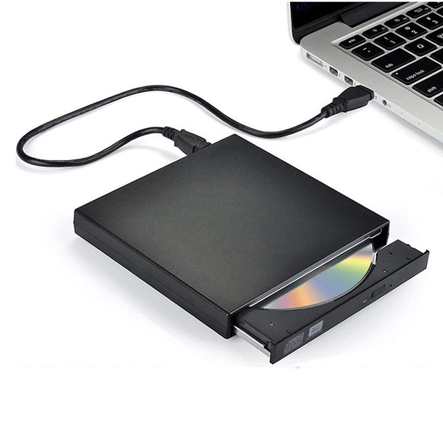 External CD DVD Drive, USB 2.0 Slim Portable External CD-RW Drive DVD-RW Burner Writer Player for Laptop Notebook PC Desktop Etc