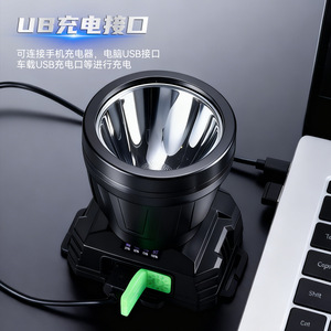 Lampe frontale rechargeable haute intensité pour l'extérieur, LED, étanche, portable, durable, avec charge USB pour le camping et la randonnée - Product Image 1