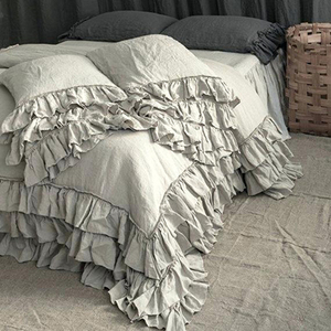 Parure de lit en lin blanc ivoire, design élégant, vente en gros, pour hôtels, literie confortable, housse de couette 100% coton - Product Image 1